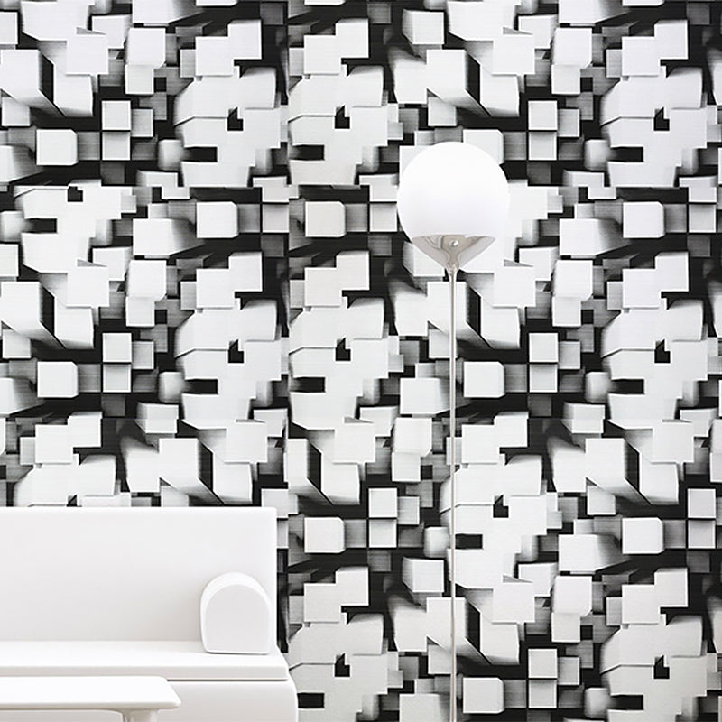 Water-Resistant Overlapped Cube Wallpaper Non-Pasted 3D Print PVC Wall Decor