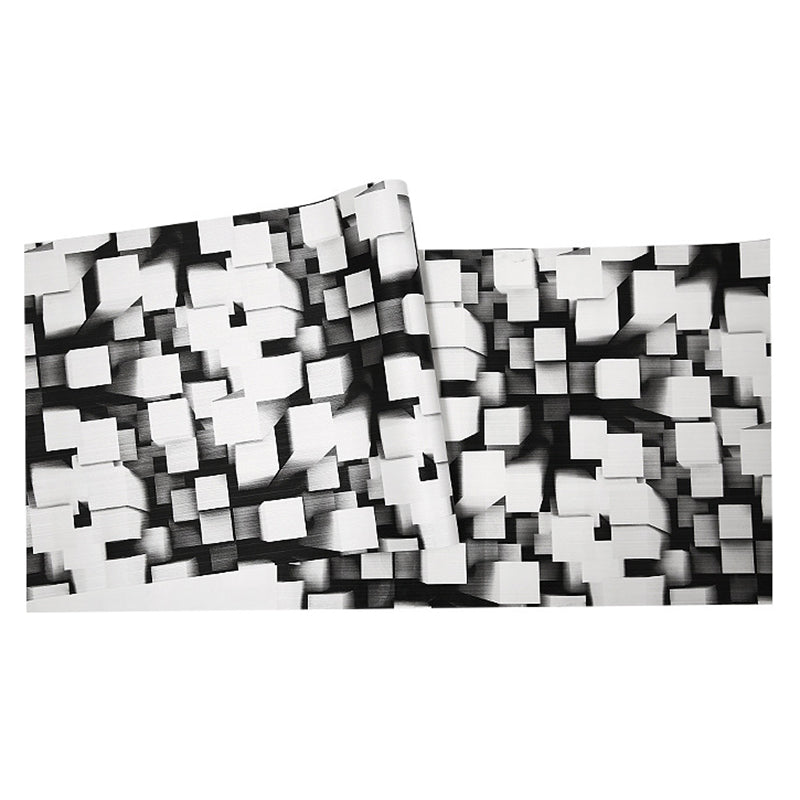 Water-Resistant Overlapped Cube Wallpaper Non-Pasted 3D Print PVC Wall Decor