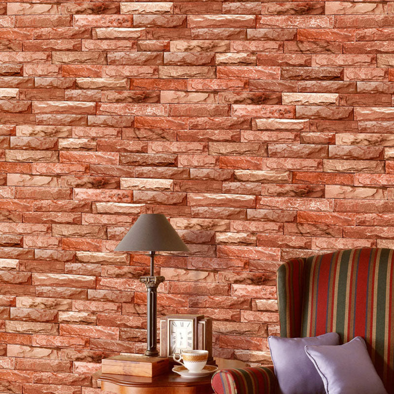 Multi-Colored Non-Woven Brick Wallpaper Decorative 3D Rock Wall Covering, 31'L x 20.5"W