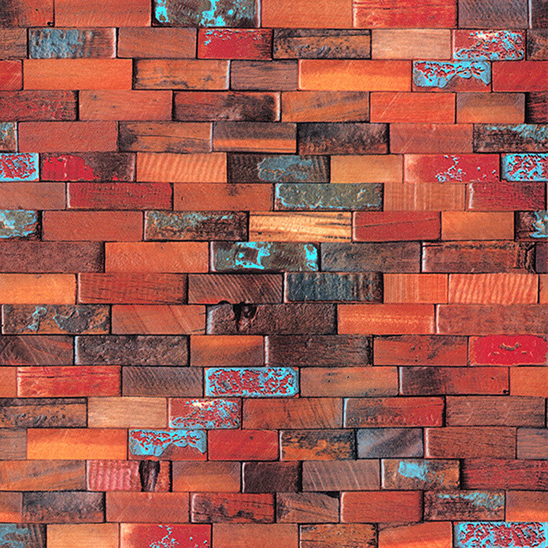 Decorative Brick PVC Wallpaper in Rusty Red Non-Pasted