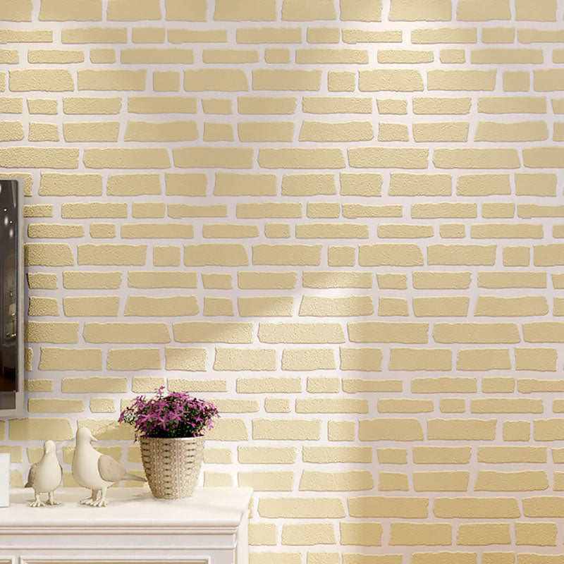 Horizontal Brick Decorative Wallpaper Non-Pasted Fresh Minimalist Wall Decor, 20.5" x 33'