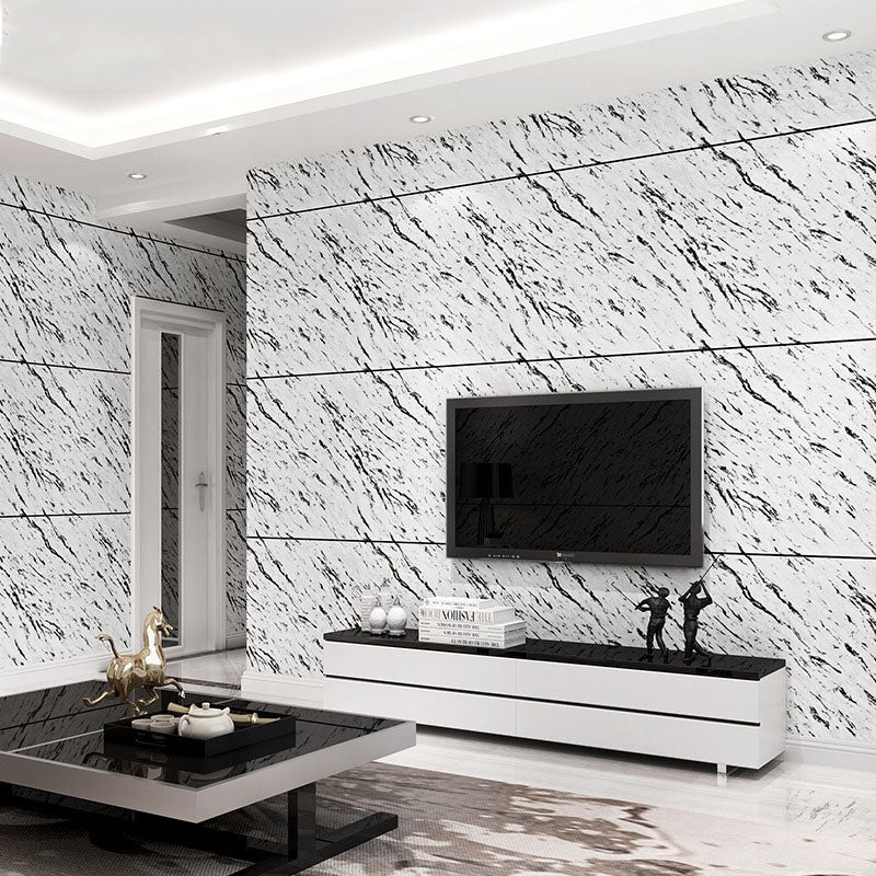 Modern Minimalist Marble Wallpaper Glazed Tile Stain-Resistant Non-Pasted Wall Decor 20.5"W x 31'L
