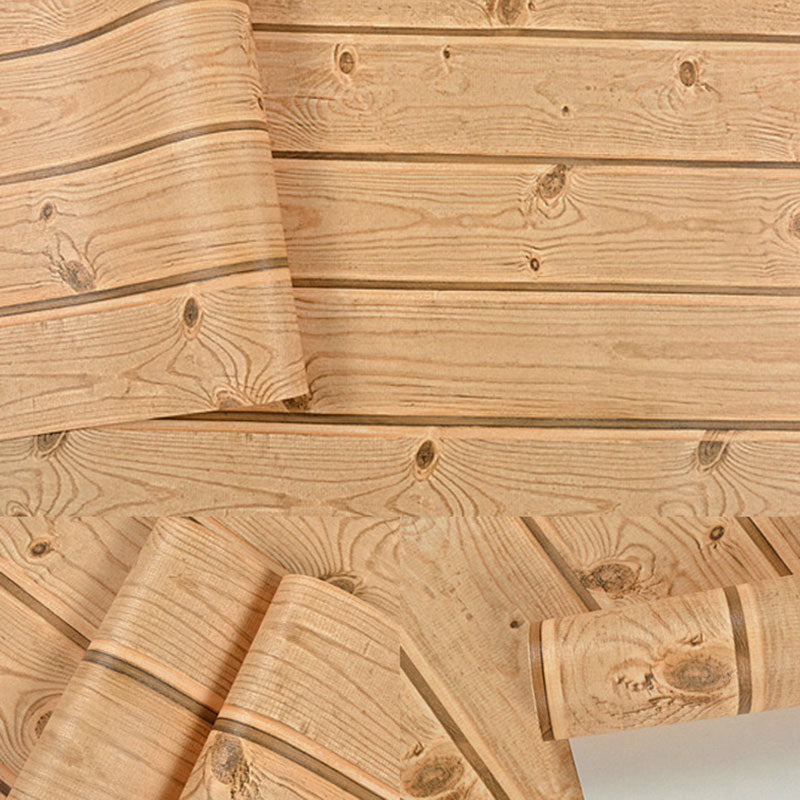 Neutral Color Vertical Wooden Wallpaper Stripe Non-Pasted Wall Decor, 33 ft. x 20.5 in