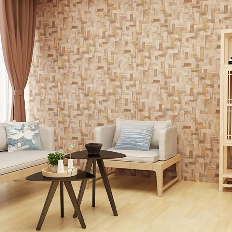 Nostalgic Bamboo Texture Wallpaper for Dress Shop and Hotel Non-Pasted 20.5"W x 33'L Wall Decor Zigzag Pattern
