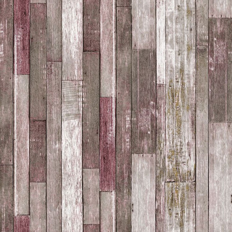 Faux Wood PVC Wallpaper in Rustic Color Waterproof Non-Pasted 3D Print Wall Decor