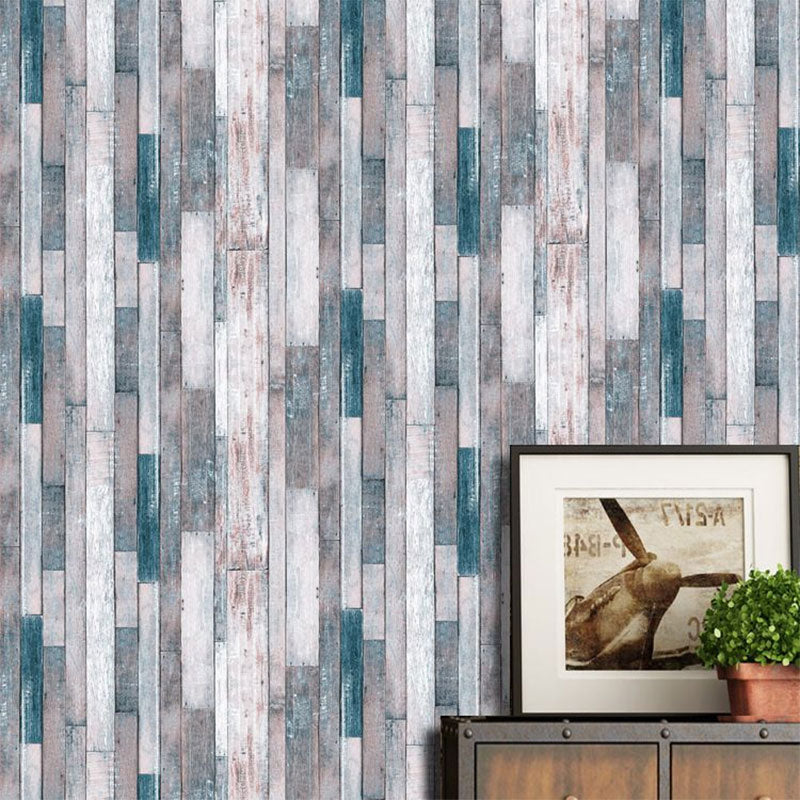 Faux Wood PVC Wallpaper in Rustic Color Waterproof Non-Pasted 3D Print Wall Decor