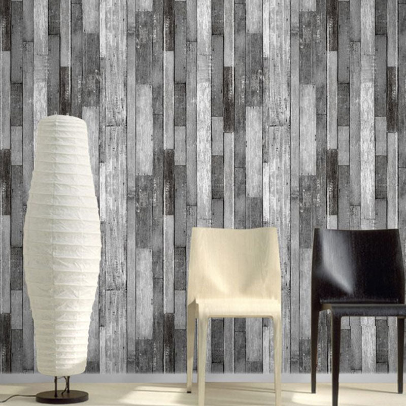 Faux Wood PVC Wallpaper in Rustic Color Waterproof Non-Pasted 3D Print Wall Decor