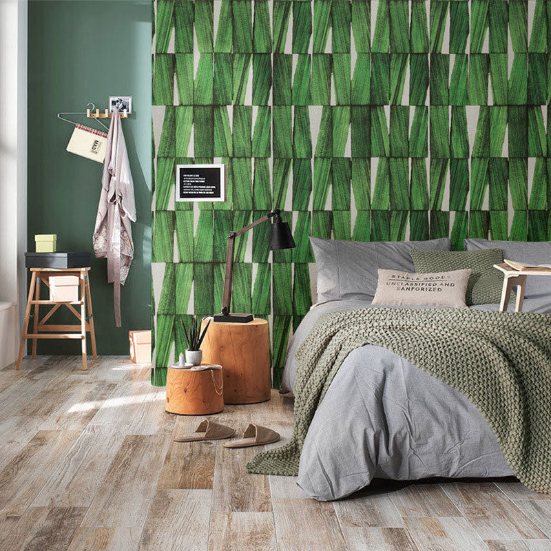 3D Faux Wood Wallpaper for Dining Room Nordic Wall Covering of Irregular Pattern, Non-Pasted, 57.1 sq ft.