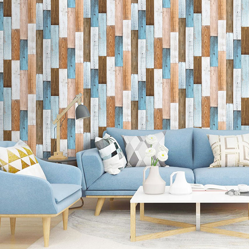 Wooden Stripe Wallpaper for Cafe and Dress Shop Self-Adhesive Modern Minimalist Wall Decor