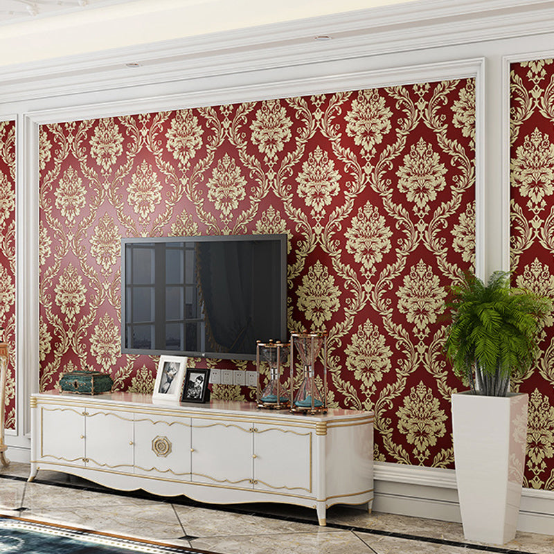 European Retro Damask Wallpaper 31-foot x 20.5-inch Harlequin and Floral Non-Pasted Wall Decor
