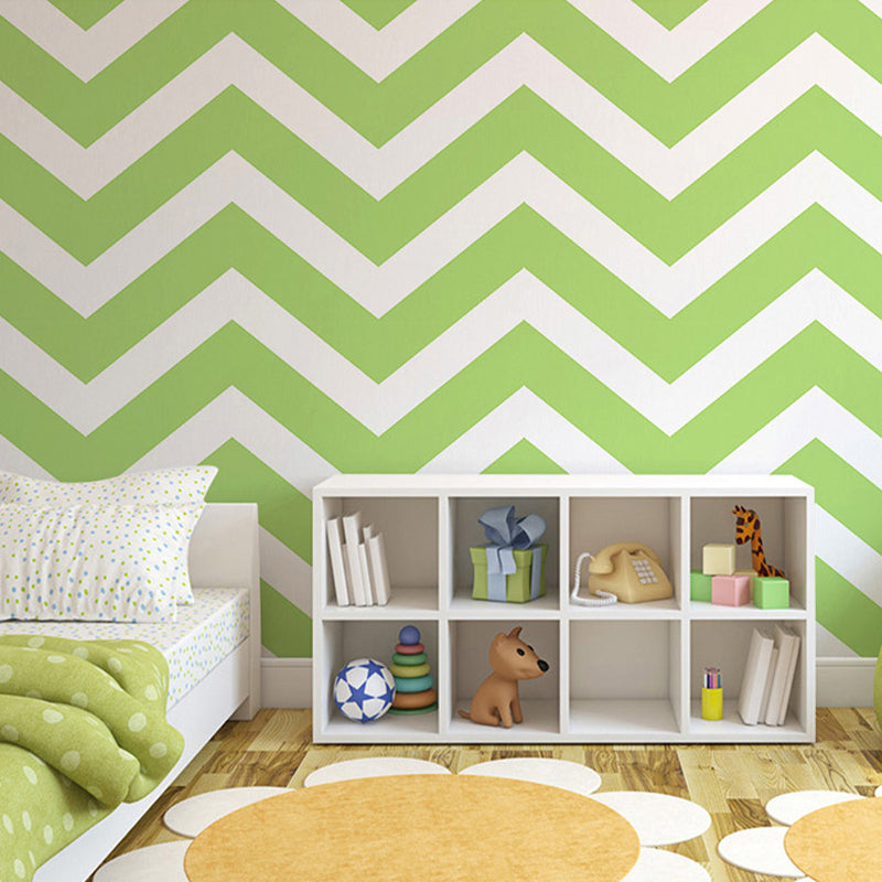 Geometries and Wave Wallpaper Waterproof Non-Pasted PVC Wall Decor in Light Color