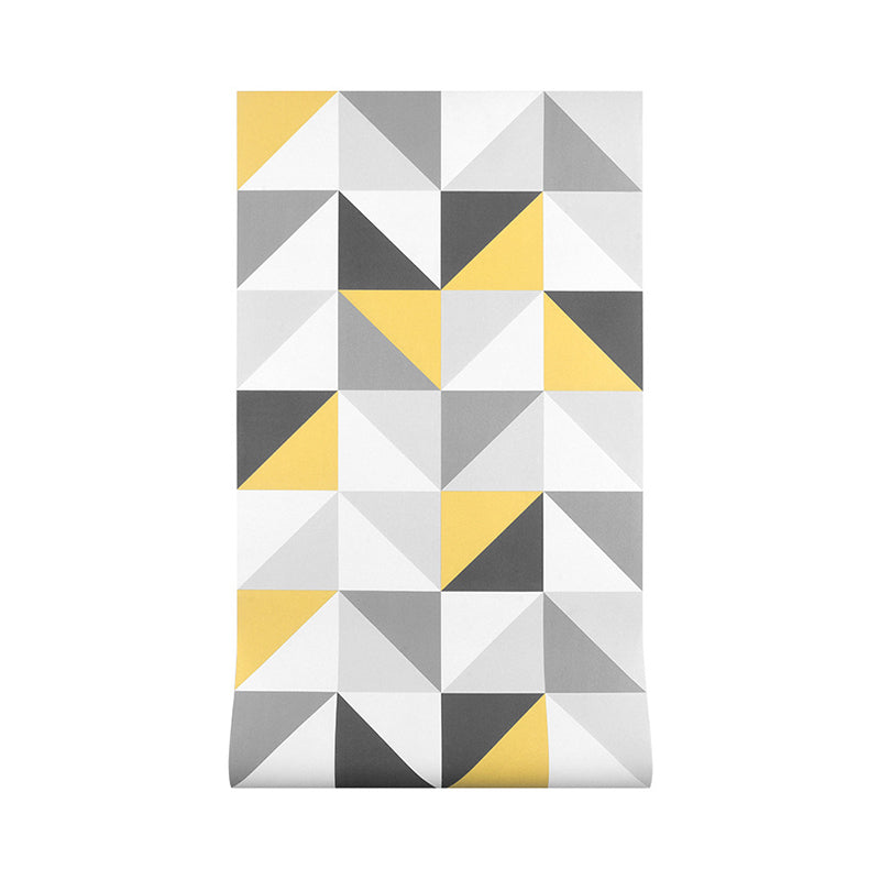 Contemporary Square and Triangle Wallpaper Water-Resistant Non-Pasted, 31 ft. x 20.5 in
