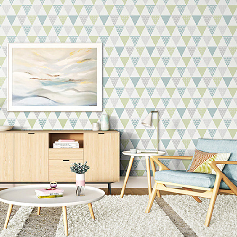 Plaster Contemporary Triangle Wallpaper 20.5"W x 33'L Non-Pasted Wall Decor