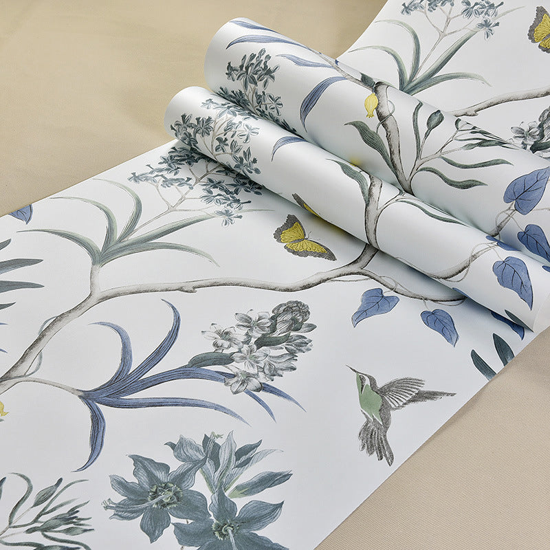 Retro Multi-Colored 20.5-inch x 33-foot Non-Woven Moisture Resistant American Country Floral Print Wallpaper