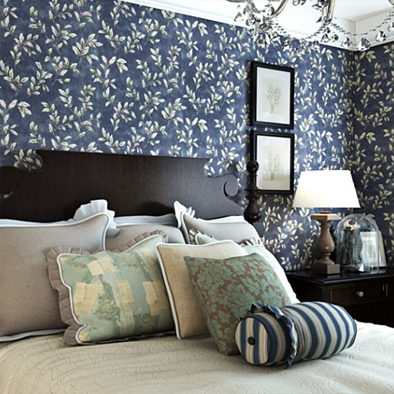 Traditional American Wallpaper Non-Pasted 33' by 20.5" Country Leaves and Floral Patterns Wall Decor for Bedroom and Dining Room