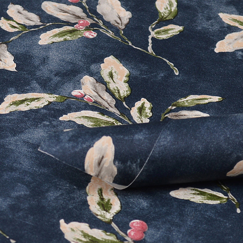 Traditional American Wallpaper Non-Pasted 33' by 20.5" Country Leaves and Floral Patterns Wall Decor for Bedroom and Dining Room