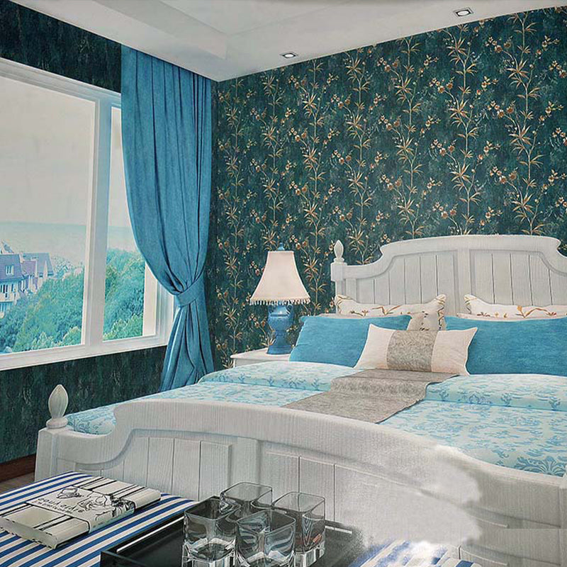 Countryside Long Branch Wallpaper in Elegant Color Stain-Resistant Non-Pasted Non-Woven