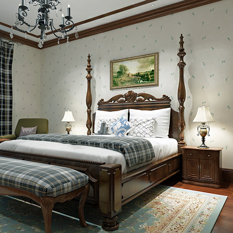 Country Wall Decor Fresh and Pure Tiny Flower Pattern Non-pasted Wallpaper, 31'L x 20.5"W