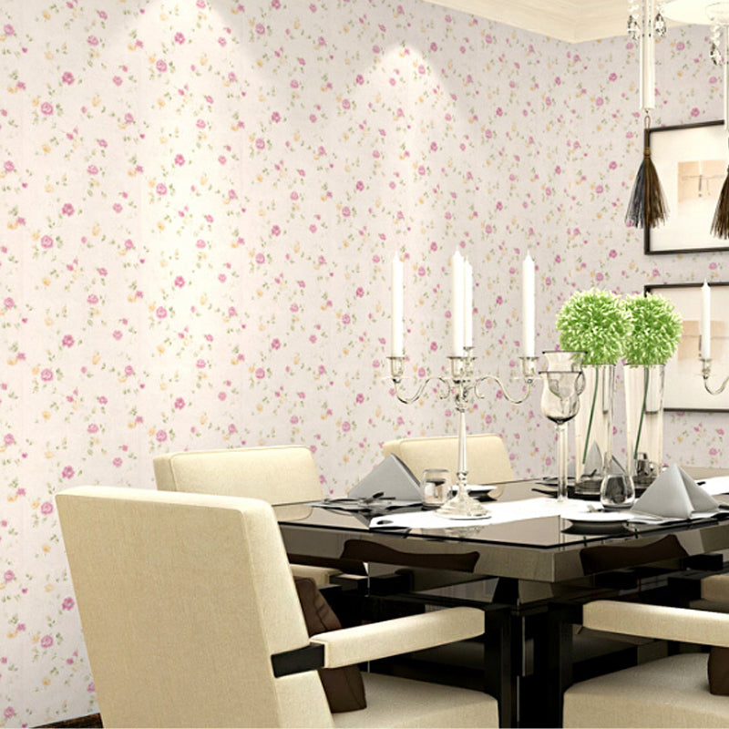 Multi-Colored Romantic Countryside Wallpaper with Dense Flower Design, Non-Pasted, 57.1 sq ft.