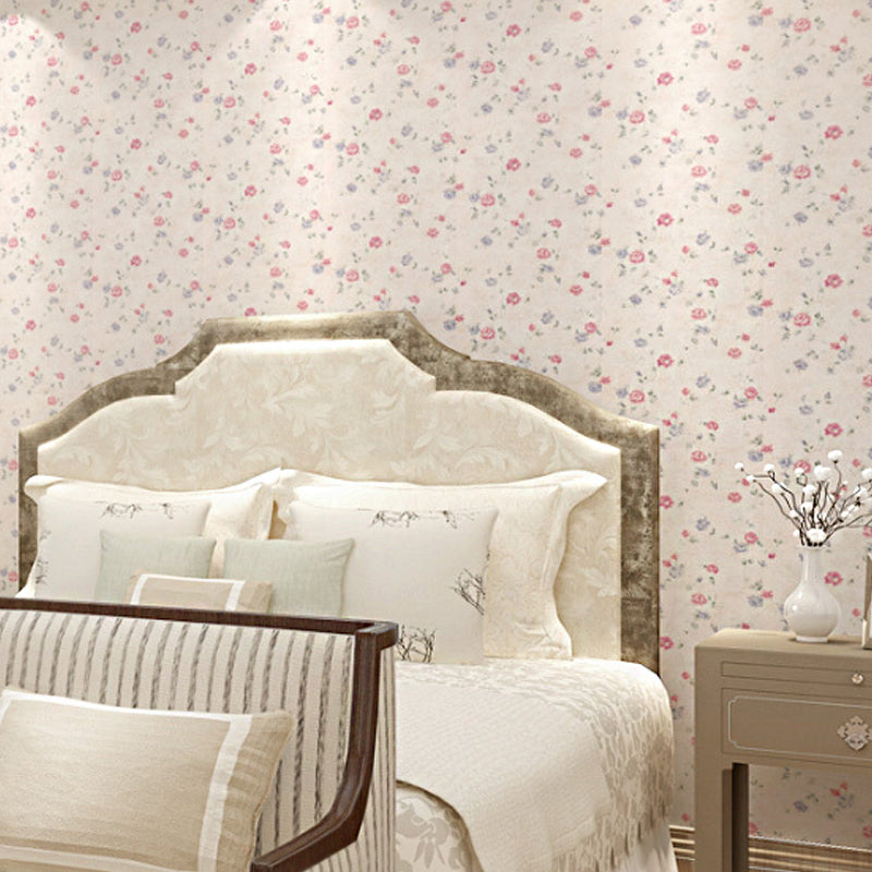 Multi-Colored Romantic Countryside Wallpaper with Dense Flower Design, Non-Pasted, 57.1 sq ft.