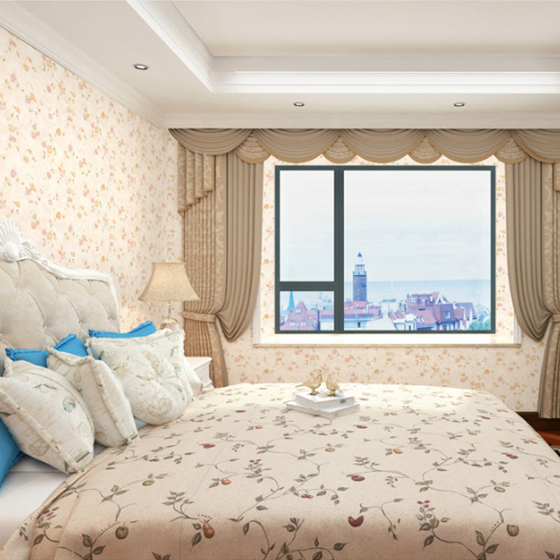 Multi-Colored Romantic Countryside Wallpaper with Dense Flower Design, Non-Pasted, 57.1 sq ft.
