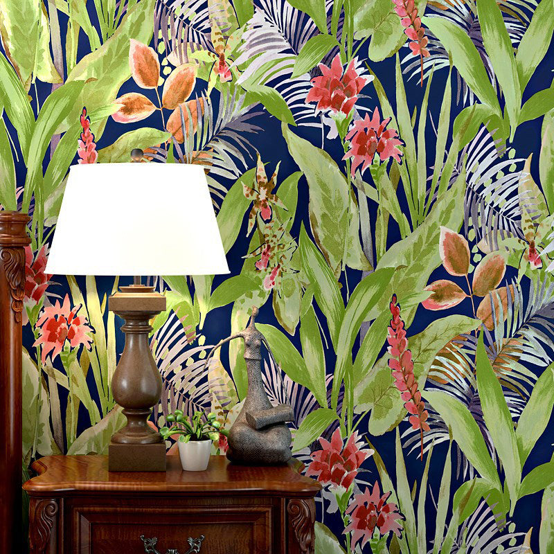 Multi-Colored Wall Decor 33-foot x 20.5-inch Paper Stain-Resistant Flower and Bird and Leaf Wallpaper