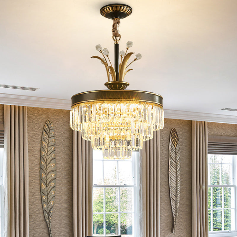 Lumo lampadario a cristallo chiaro a LED Classica sala da pranzo a strati oro classico lampada a sospensione sospesa