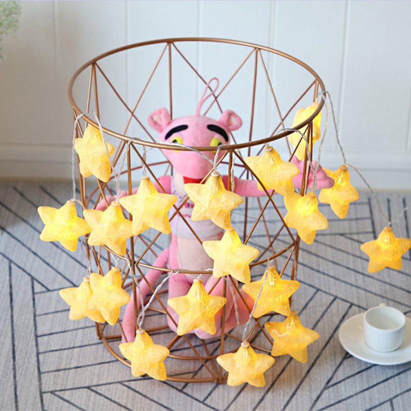 Pentagram LED String Light Modern Plastic 20/40 Heads Restaurant Christmas Lamp in Yellow/Blue-Pink-Yellow, 3/6 M