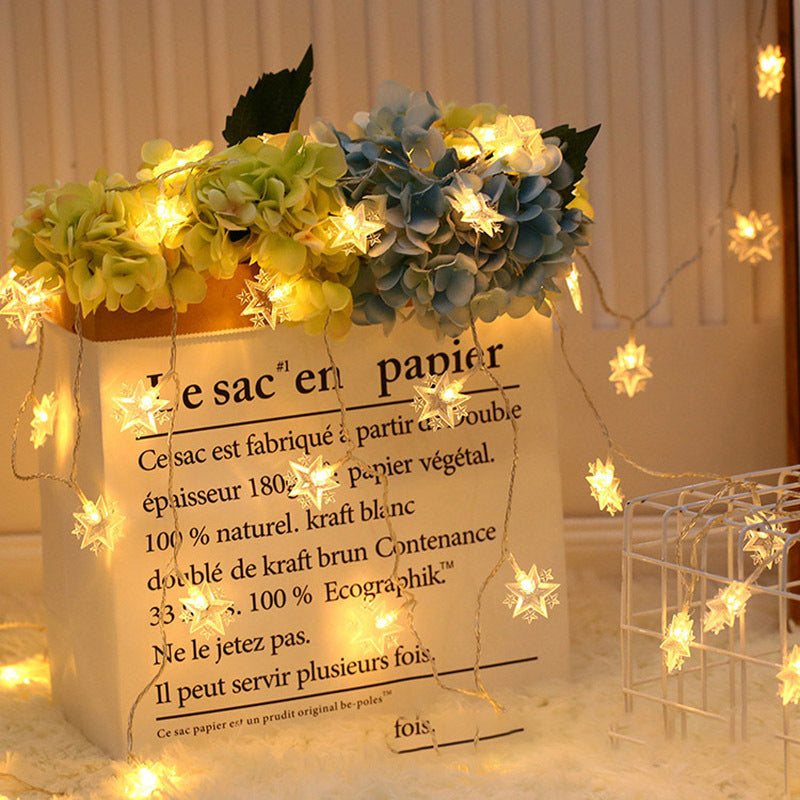 Clear Plastic Star Fiesta Light Nordic 20/40-Bulb LED String Lamp in Warm/White/Multi Color Light for Living Room, 3/6M