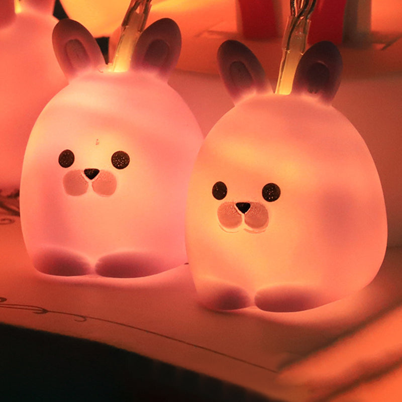 PVC Eenhoorn/Konijn/Beer Lichtslinger Kinderen 10 Lichten Meerkleurige LED Lichtslinger Ideeën voor Kinderkamer, 1,20 meter lang