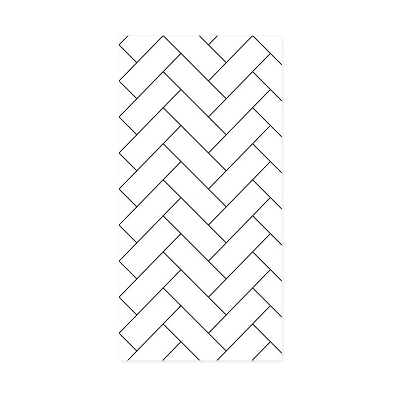 Brick of Herringbone Wallpaper Decorative Non-Pasted Vinyl Wall Decor in Black and White