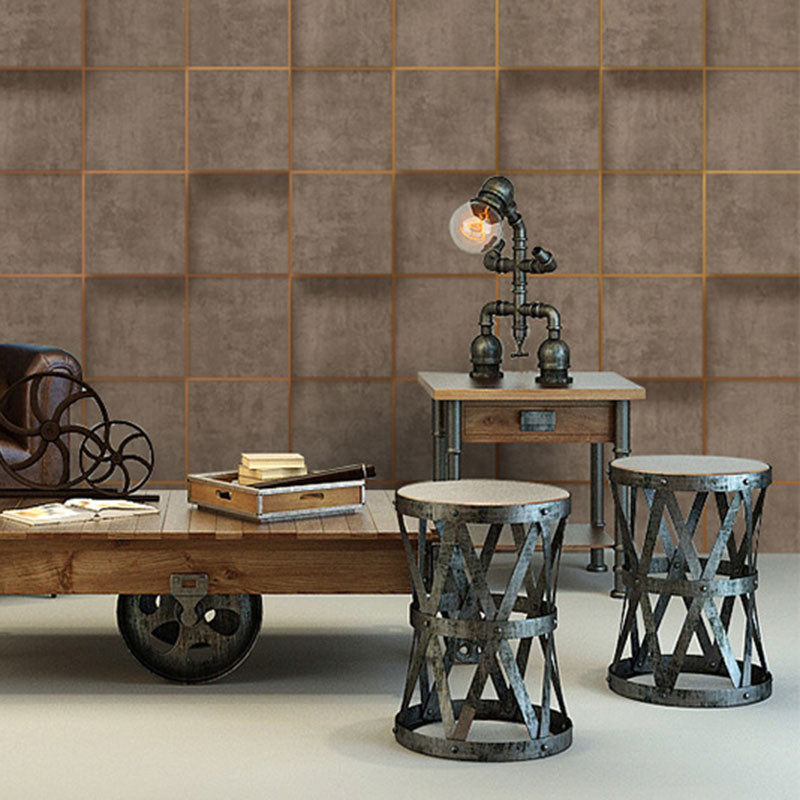 Contemporary Flock Wallpaper Simple 3D Rectangle Non-Pasted Wall Covering, 33' x 20.5"