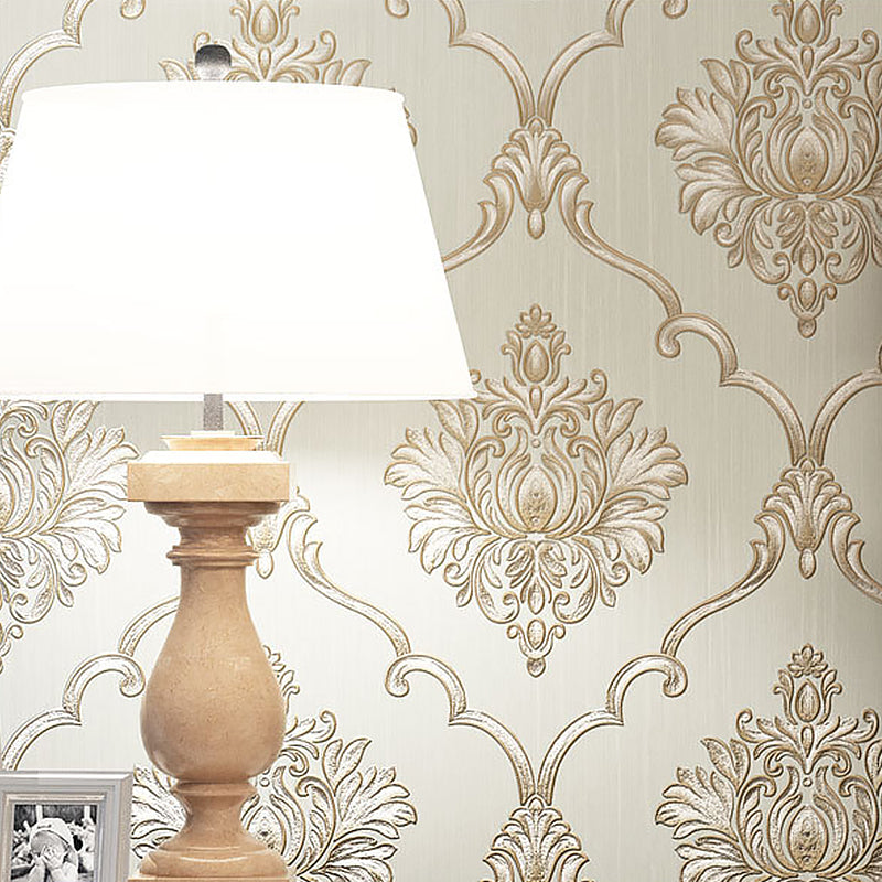 European Floral Design Wallpaper 33' x 20.5" Classic Damasque Wall Covering, Non-Pasted