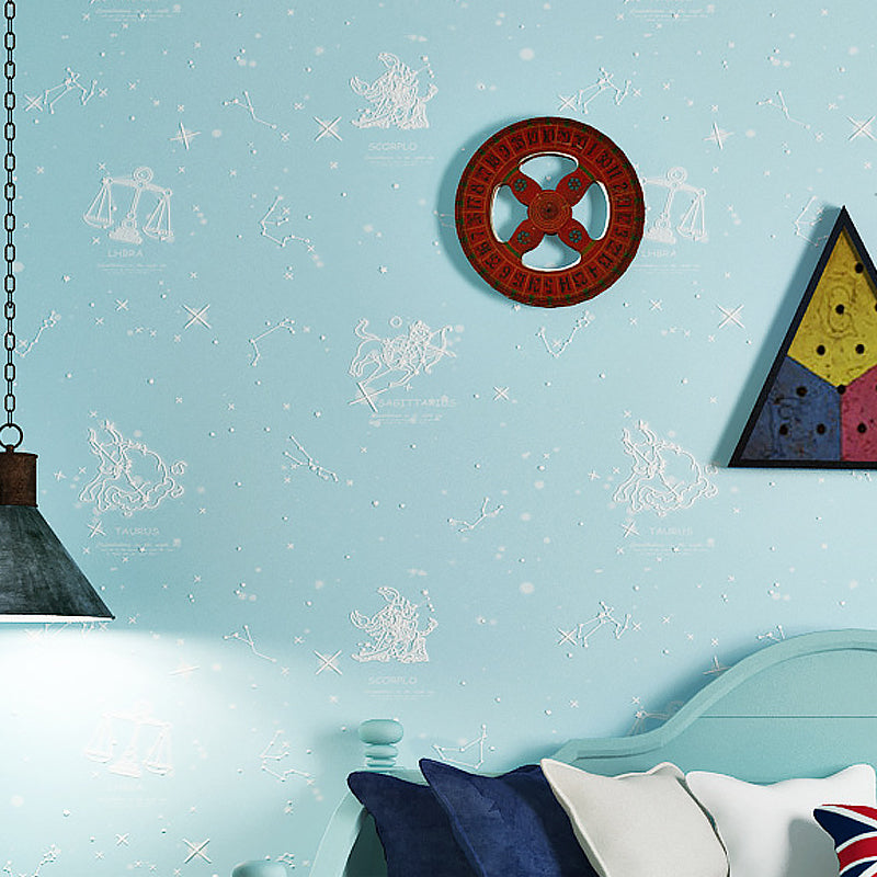 Modern Flock Star Non-Pasted Wallpaper for Kids' Bedroom, 20.5"W x 33'L