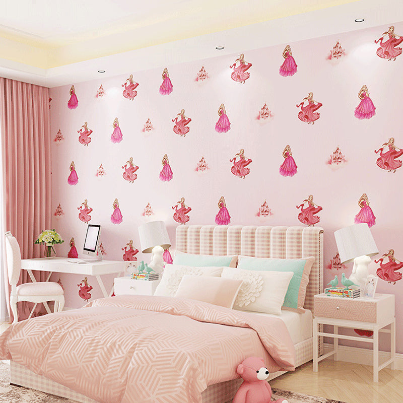 Princess Wallpaper for Girl Non-Woven 33'L x 20.5"W L Non-Pasted Character Wall Decor