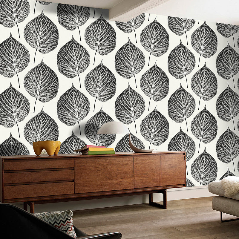 Nordic Leaves Wallpaper for Bedroom 31'L x 20.5"W, Non-Pasted