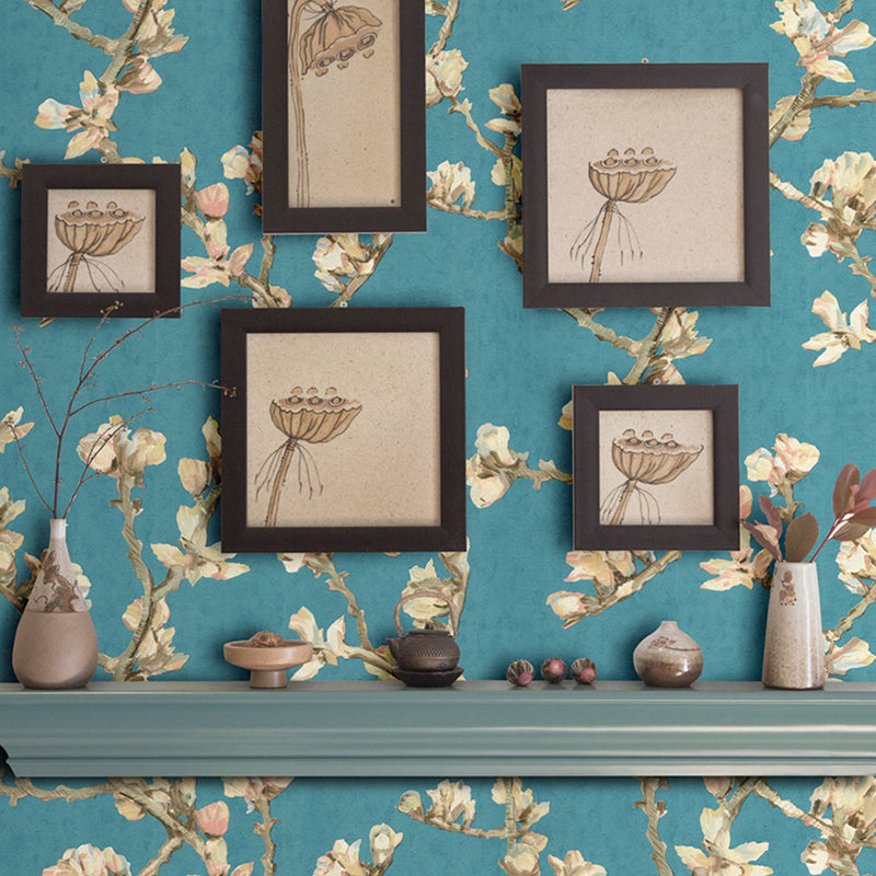 Green Floral Wallpaper 33-foot x 20.5-inch Vinyl Decorative Wall Covering