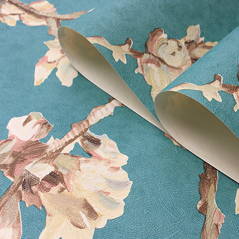 Green Floral Wallpaper 33-foot x 20.5-inch Vinyl Decorative Wall Covering