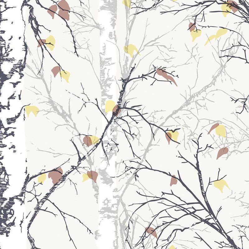 Rustic Countryside Leaves  Wallpaper Forest Non-Pasted Wall Decor, 20.5"W x 33'L