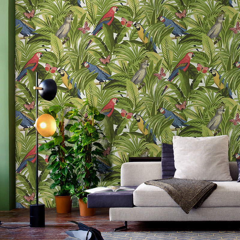 Tropical Banana Leaf Wallpaper Stain-Resistant Non-Pasted, 20.5-inch x 33-foot