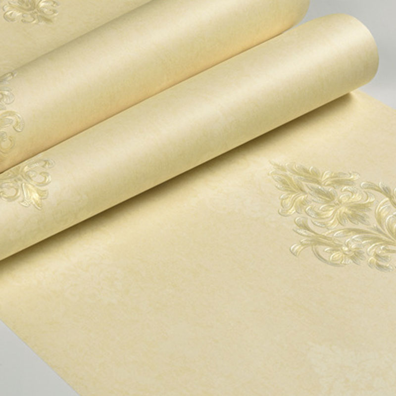 Non-Woven Wallpaper with Damask Design, Neutral Color, 31-foot x 20.5-inch
