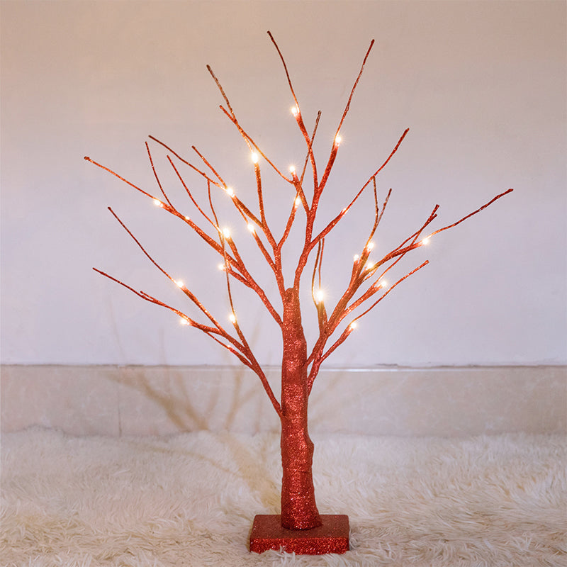 Éclairage de table de nuit à arbre rouge
