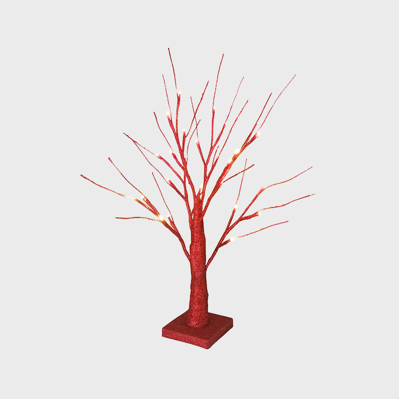 Éclairage de table de nuit à arbre rouge