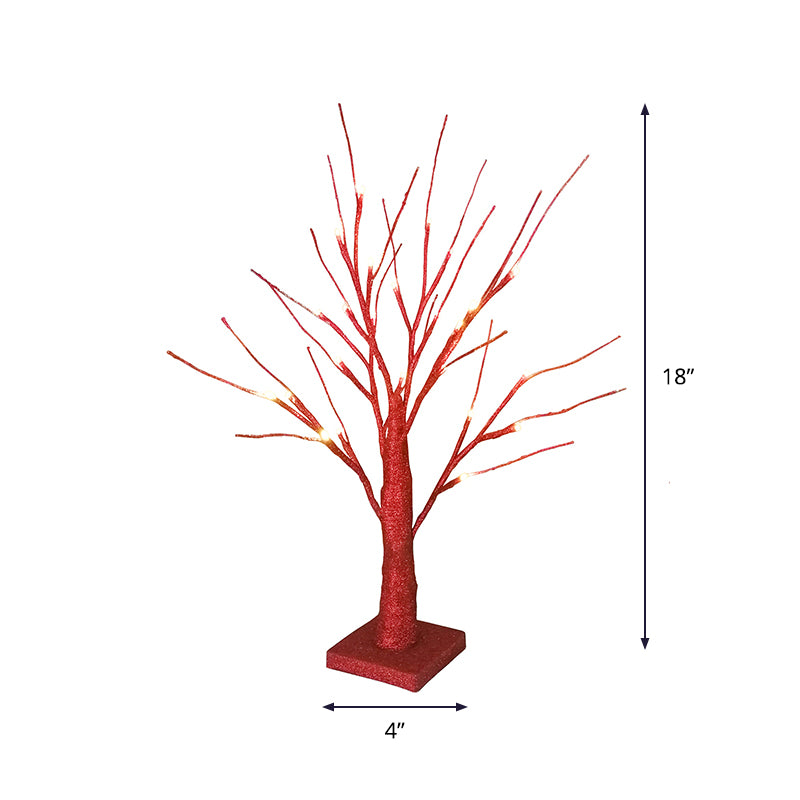 Éclairage de table de nuit à arbre rouge