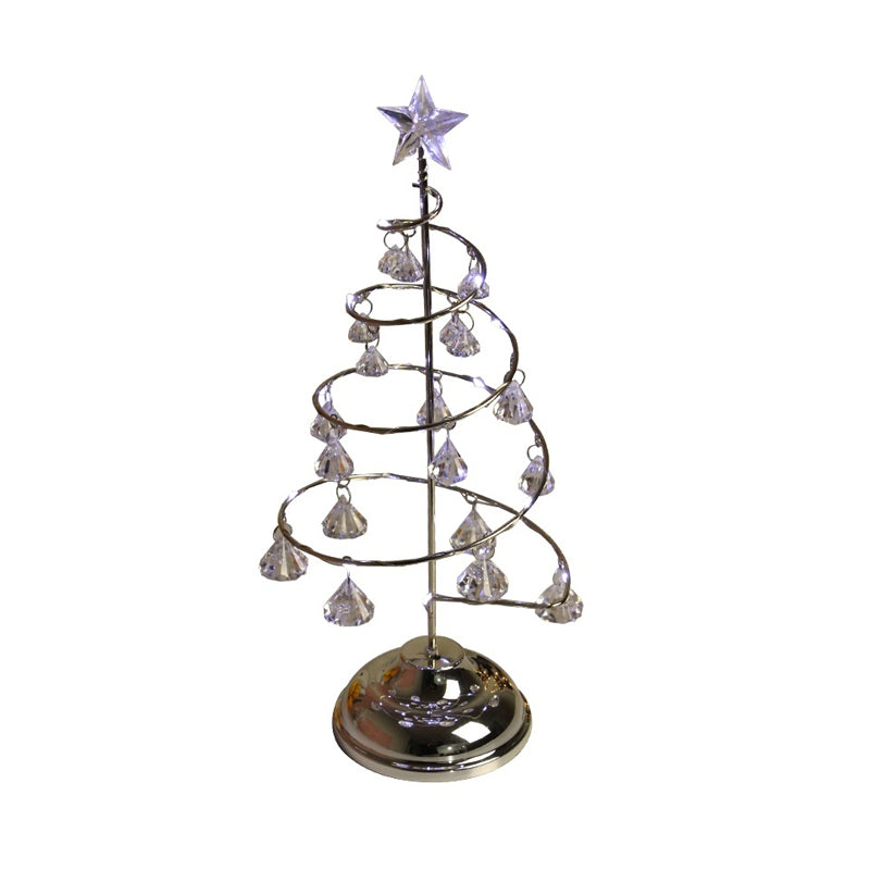 Lampada da tavolo per albero di Natale argento/oro Lampada da comodino moderna a LED in cristallo trasparente K9 per camera da letto