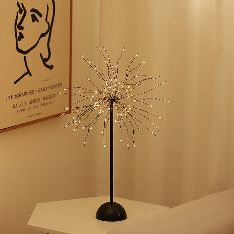 Éclairage de table de nuit en métal étoiles en métal Lumière de nuit à LED décorative en noir pour le salon