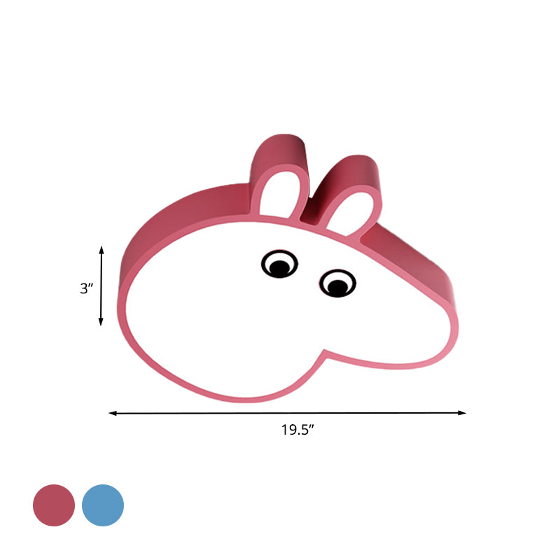 Deckenleuchte „Pig“ für Kinder, Acryl-LED-Unterputzleuchte für Kinderzimmer in Rosa/Blau