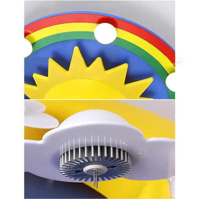 Cartoon Smiling Sun Flush Ceiling Light Wood Ceiling Mount Light in Yellow for Game Room