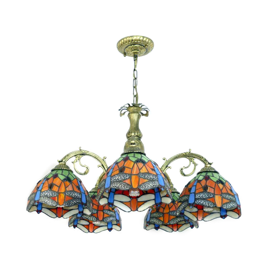 Lampadario in vetro colorato lampadario appeso al lampadario rustico 5/8 luci sospensioni per le scale