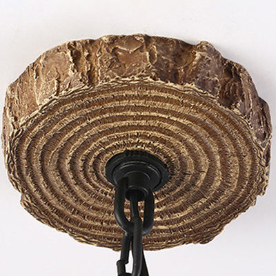 Antler Horn Chandelier Light Lodge Style 3 Lights Resin Pendant Lighting in Wood